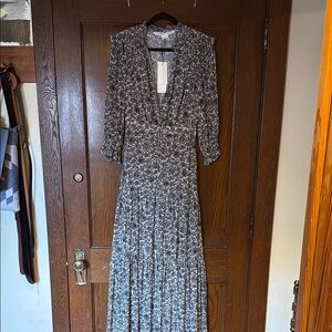 Veronica Beard Black and White Wrap Sundress